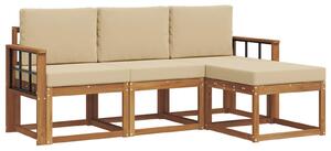 VidaXL Kültéri kanapé szett párnával 4 pcs Természetes és bézs