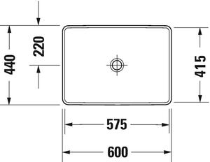 Duravit D-Neo mosdótál 60x44 cm négyszögletes süllyesztett fehér 03586000791