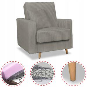 Rene Fekvőfotel Tárolóval Bonell Family Furniture Szürke-Bézs Kordbársony