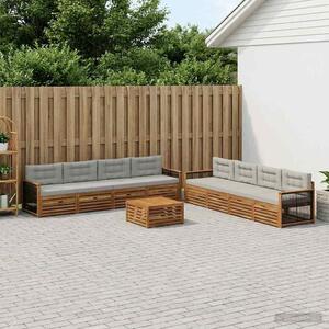 VidaXL Kültéri kanapé szett 9 pcs Természetes és Világosszürke