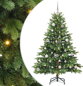 Mű karácsonyfa 150 LED-del állvánnyal Zöld 150 cm PE és PVC