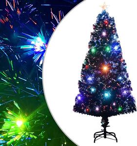 Száloptikás megvilágított karácsonyfa állvánnyal és LED-es 120 cm