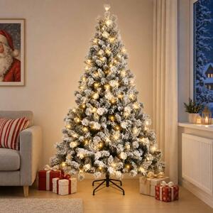 Műanyag Hajtogatós Karácsonyfa 120 cm 150 LED Meleg fehér