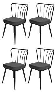 Yildiz Anthracite and Black étkezőszék szett, 4 db, 4 db