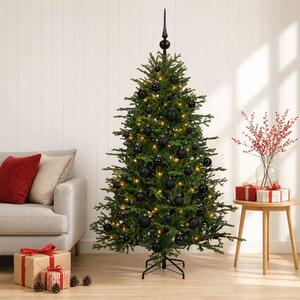 Műkarácsonyfa gömbbel 120 cm 150 LED Meleg fehér PVC és fém