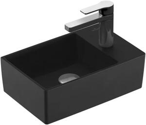 Villeroy & Boch Memento 2.0 mosdótál 40x26 cm négyszögletes mosdótálak fekete 43234GS5