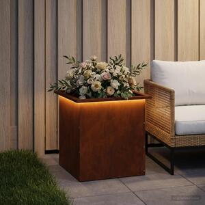 Led-es kerti virágláda Rozsdás 50 x 50 x 48 cm