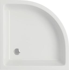 Cersanit Basic zuhanykabin zuhanytállal 80x80 cm félkör alakú króm fényes/átlátszó üveg S601-117