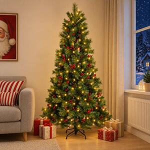 Műanyag Hajtogatós Karácsonyfa 150 cm 150 LED Meleg fehér