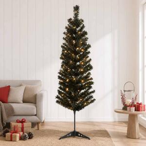 Mű Karcsú Karácsonyi Fa 150 cm 150 LED Meleg fehér PVC és fém