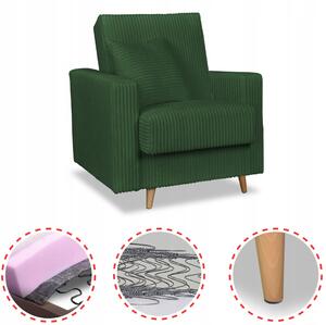 Rene Fekvőfotel Tárolóval Bonell Family Furniture Zöld Kordbársony