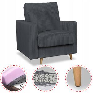 Rene Fekvőfotel Tárolóval Bonell Family Furniture Szürke Kordbársony