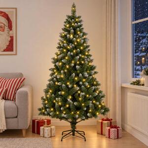 Mű karácsonyfa 120 cm 150 LED Meleg fehér PVC és fém Zöld