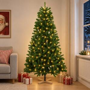 Mű karácsonyfa 120 cm 150 LED Meleg fehér PVC Zöld