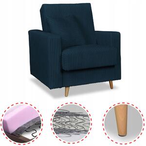 Rene Fekvőfotel Tárolóval Bonell Family Furniture Sötétkék Kordbársony