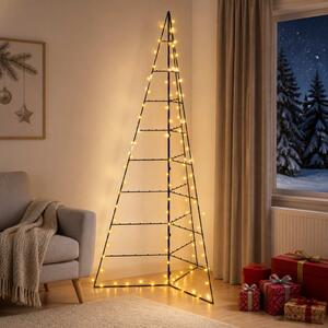 Fém karácsonyfa LED-del KUOPIO 210 cm Meleg fehér Acél Fekete