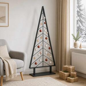 Fém karácsonyfa állvánnyal KUOPIO 125 cm Acél Fekete
