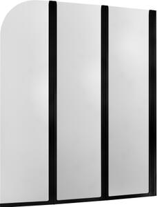 KFA Armatura Modern zuhanyparaván 120 cm háromrészes fekete matt/átlátszó üveg 170-06942P