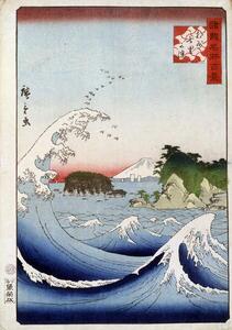 Hiroshige, Utagawa II - Reprodukció Mount Fuji behind the restless sea, (26.7 x 40 cm)