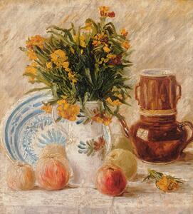 Vincent van Gogh - Reprodukció Vase with Flowers, Coffeepot and Fruit, (35 x 40 cm)