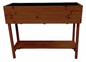 ATMOWOOD Emelt fa virágláda polccal 80 cm - teakfa