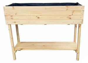 ATMOWOOD Emelt fa virágláda polccal 80 cm - fenyő