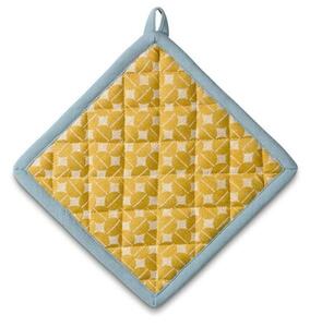 Kela SVEA négyzet alakú edényalátét, 100% pamut,sárga-kék