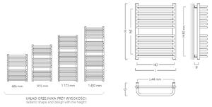 Instal Projekt Standard 3D fürdőszoba radiátor íves 68.6x30 cm fehér STD-30/70
