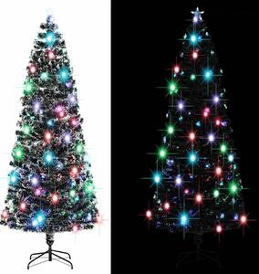 Száloptikás megvilágított karácsonyfa állvánnyal és LED-es 240 cm