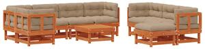 VidaXL Kerti lounge szett 33 pcs Viaszbarna Tömör Fenyőfa