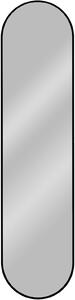 Baltica Design Tiny Border Pastille tükör 40x155 cm ovális fekete 5904107905730