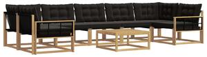 VidaXL Kültéri kanapé szett 8 pcs Fehér és Fekete 79 x 79 x 37 cm