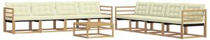 VidaXL Kültéri kanapé szett 9 pcs Fehér és Krém színű 79 x 79 x 37 cm