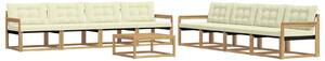VidaXL Kültéri kanapé szett 9 pcs Fehér és Krém színű 79 x 79 x 37 cm