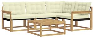 VidaXL Kültéri kanapé szett 5 pcs Fehér és Krém színű 79 x 79 x 37 cm
