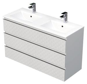 Fürdőszobaszekrény mosdóval SAT Cube Way 120x71x46 cm fehér matt CUBE3D1203ZBMOD