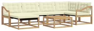 VidaXL Kültéri kanapé szett 7 pcs Fehér és Krém színű 79 x 79 x 37 cm
