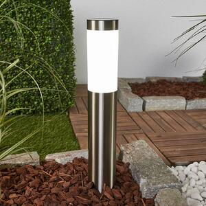 Lindby LED napelemes lámpa Aleeza, 61 cm, rozsdamentes acél, földbe szúrható, Alu / szürke / cink, Rozsdamentes acél, Modern