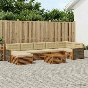 VidaXL Kültéri kanapé szett 8 pcs Természetes és bézs