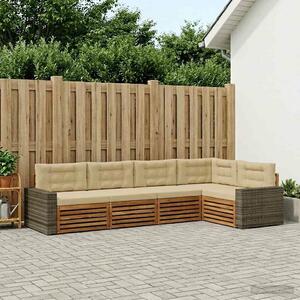 VidaXL Kültéri kanapé szett 5 pcs Természetes és bézs