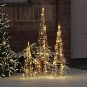 Karácsonyfa 3 db 90 LED Meleg fehér 20 x 20 x 80 cm PET