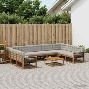 VidaXL Kültéri kanapé szett 10 pcs Természetes és Világosszürke