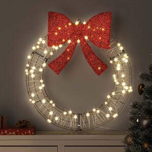 Koszorú Meleg fehér 75 x 75 x 8 cm Rattan 60 LED