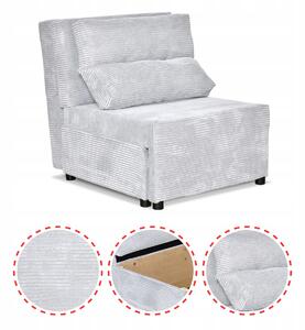 Kimo Fekvőfotel Alvási Funkcióval, Ágyneműtárolóval, Family Furniture, Szürke