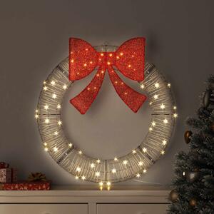 Koszorú Meleg fehér 90 x 90 x 9 cm Rattan 80 LED