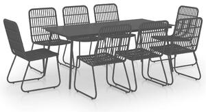 VidaXL Kültéri Étkezőgarnitúra - Polyrattan - 9 részes