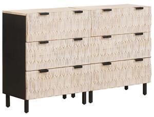 Széf 2 pcs Fehér mosott felület 60 x 33 x 75 cm Tömör Mangófát