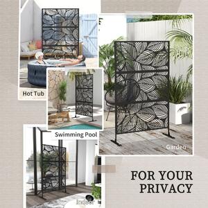 Outsunny Paravan decorativ pentru exterior, 122x45x198 cm Negru