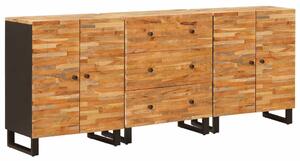 Széf 3 pcs Barna 60 x 33 x 75 cm Tömör Mangófát