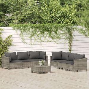 VidaXL Polyrattan Kerti Ülőgarnitúra - 7 részes - Szürke